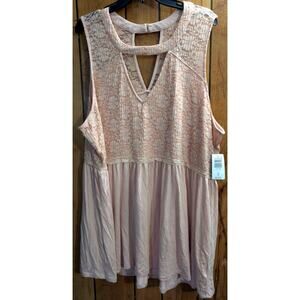 Torrid Rose Dust Choker Lace Babydoll Shirt Plus‎ Size 5X 5 Super Soft Knits New